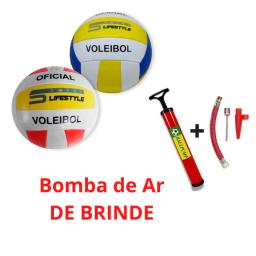 kit 1 Bola De Volei Tamanho Oficial Praia Quadra, com uma Bomba de Ar de brinde - Image 1