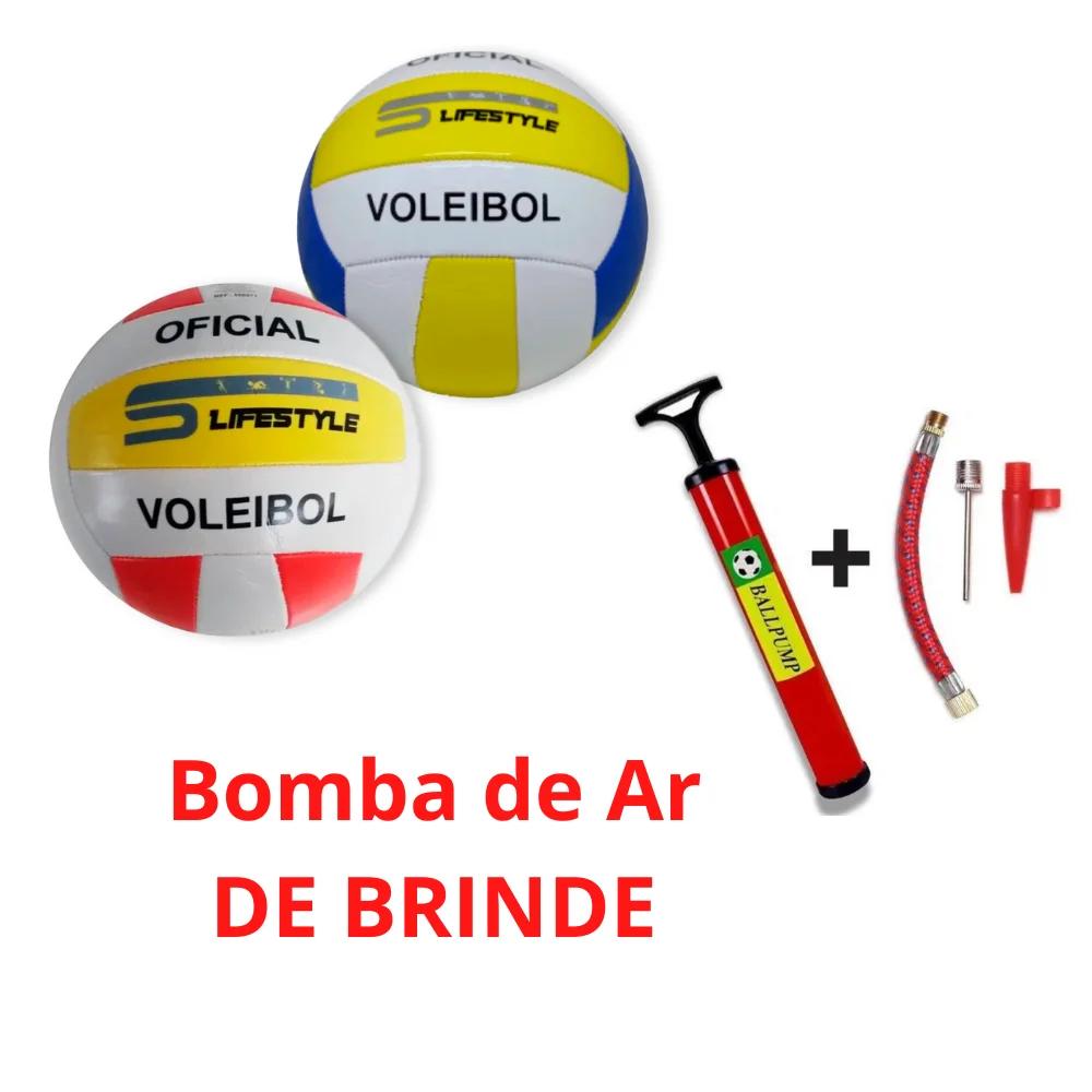 kit 1 Bola De Volei Tamanho Oficial Praia Quadra, com uma Bomba de Ar de brinde - Image 1