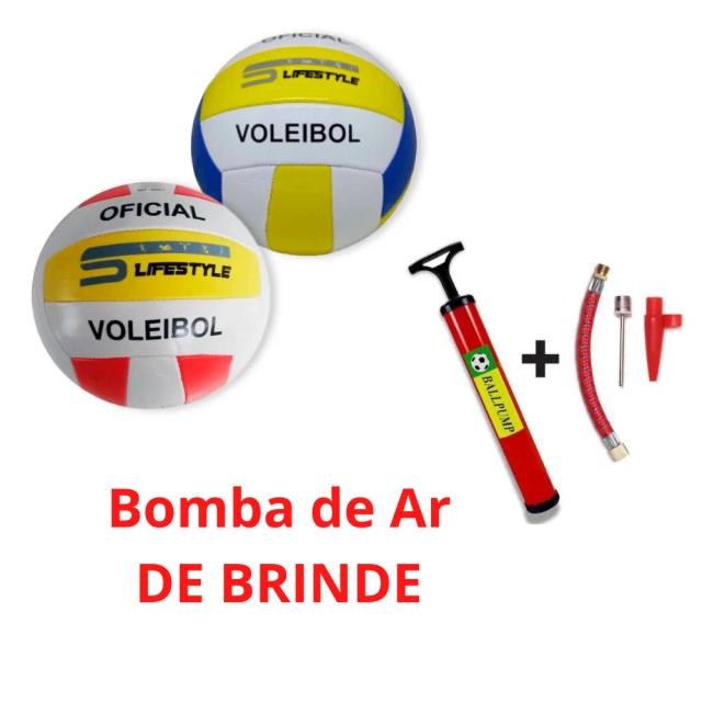 Kit Completo de Voleibol: Bola Tamanho Oficial para Praia e Quadra com Bomba de Ar Grátis