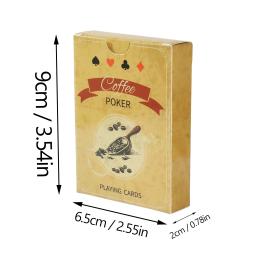 Retro Poker Playing Cards Deck, Vintage Coffee Mug Game e Party, Deck impermeável de cartas de jogo, 65x90mm - Image 2