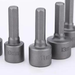 9 pçs/set 5mm-13mm hex soquetes manga bocais porca driver conjunto chave de fenda conjunto schroevendraaier conjunto bits ferramentas chaves de soquete - Image 4