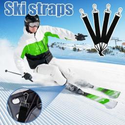 4 pçs portátil snowboard cintas de ligação preto náilon cabo de snowboard resistente ao desgaste ao ar livre conjunto de cabo de snowboard - Image 4