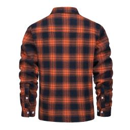 Magcomsen camisa masculina de flanela xadrez de lã, jaqueta casual de algodão com botões, casaco grosso quente de trabalho para primavera, roupa externa sherpa - Image 2