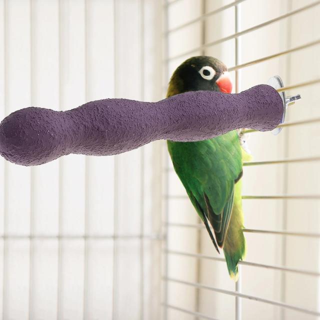 Poleiro de Madeira e Bambu para Pássaros com 14 cm - Brinquedo Ideal para Papagaios, Periquitos e Gaiolas durante Viagens