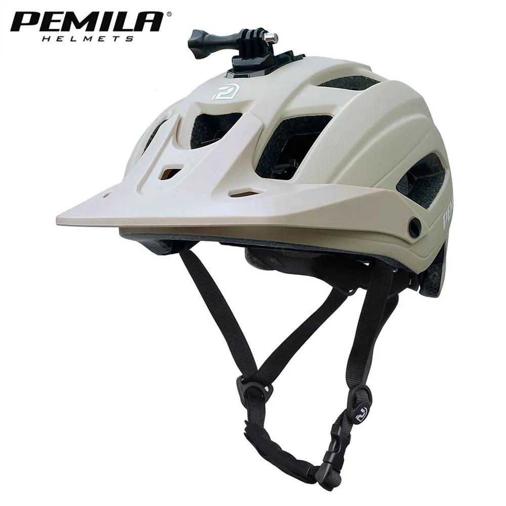 PEMILA-Capacete de Ciclismo com Proteção Orelha Removível, Boné de Segurança, Bicicleta de Estrada, BTT, Corrida, Quente, 4 Estações, 2 em 1 - Image 1