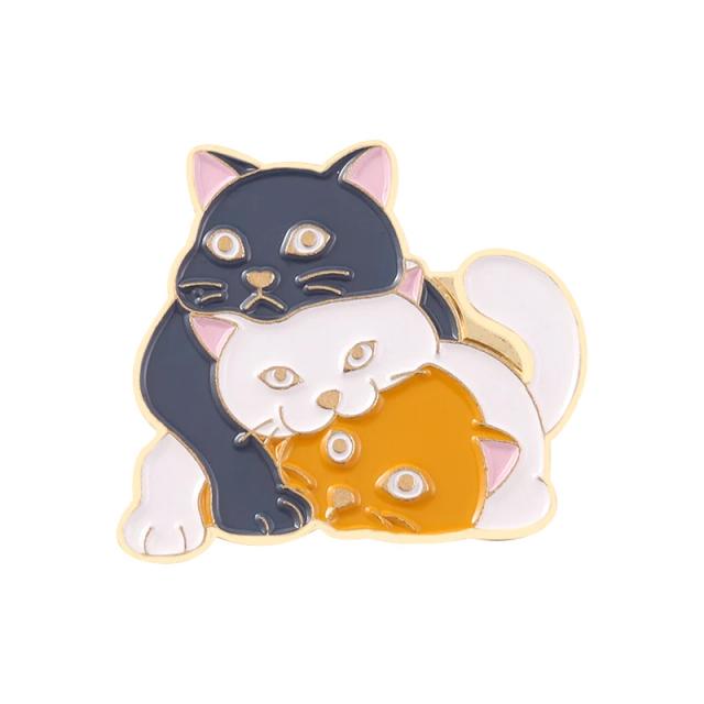 Broches de Tartaruga Kawaii em Metal - Pins de Animais para Amantes de Gatos e Gatinho com Design de Esmalte