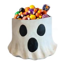 Pote De Flores De Estatueta Fantasma, Tigela De Resina De Halloween, Balde De Cara Fantasma, Balde De Doces, Plantador, Frasco De Doces - Image 1