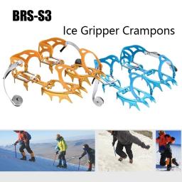 BRS-Crampons De Gelo Antiderrapante, Tampa De Aço De Manganês, Escalada De Esqui Ao Ar Livre, Tampa De Sapatos De Neve, 14 Dentes Garras - Image 4