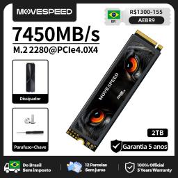 Movespeed 7450 mb/s 2tb 4tb ssd m.2 2280 pcie 4.0x4 unidade de estado sólido chip tlc disco rígido interno para ps5 pc portátil - Image 1