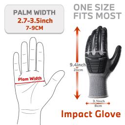 Luvas unissex anti-impacto de martelo, remendos em PVC 3D, ideais para DIY, renovação doméstica, carpintaria e construção, 1 par - Image 2
