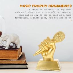 Troféu microfone prêmio cantando festa favores música prêmios decoração troféus ouro casa discurso acessório crianças karaoke pequena dança - Image 5