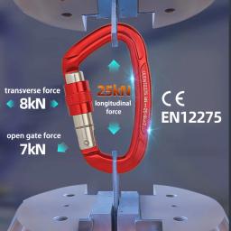 Escalada mosquetão 25kn montanhismo profissional d forma parafuso portão de bloqueio fivela carabiners ascend equipement - Image 2