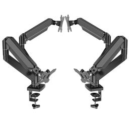 Suporte de braço de monitor duplo, até 20 lbs, suporte de mesa, altura e ângulo ajustáveis, telas de 13 a 32" - Image 2