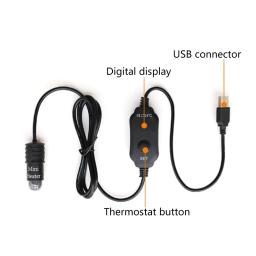 Aquecedor para aquário, termostato submersível com temperatura ajustável, 18 ℃-34 ℃, display digital, carregamento usb - Image 5