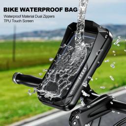 À prova dwaterproof água motocicleta titular do telefone móvel caso suporte universal da bicicleta gps 360 ajustável motocicleta celular titular saco - Image 4