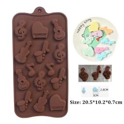 Molde do silicone para o chocolate e os doces, instrumento musical, ferramenta do cozimento - Image 2
