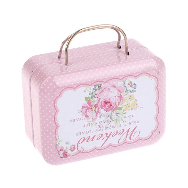 Caixa de Armazenamento Vintage em Metal para Doces e Presentes, Organizador Multifuncional 1pc