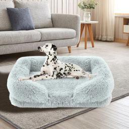 Cozy Plush Praça Pet Sofá-cama, espreguiçadeira ortopédica, Fluffy Zipper Cover, lavável, quente, Pet Almofada - Image 4
