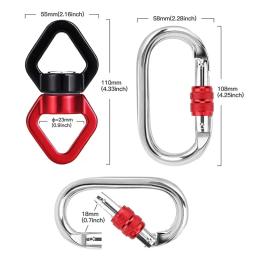 Pesados 1 conjunto de yoga ferragem voando sedas aéreas balanço giratório conjunto para indoor yoga hammock escalada em rocha - Image 2