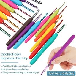 Kit de agulhas de crochê colorido para mulheres ganchos de tricô, saco de fios, agulhas, presente para iniciantes, renda, acessórios de costura - Image 5