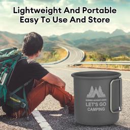 Copo De Caneca De Acampamento De Titânio, Louça Turística, Utensílios De Piquenique, Equipamento De Cozinha Ao Ar Livre, Conjunto De Cozinhar De Viagem, Panelas, Caminhadas Drinkwar - Image 6