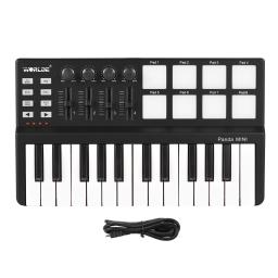 Worlde-Panda Mini Teclado Portátil e Drum Pad com Controlador MIDI, Mini Teclado USB, Instrumentos Musicais Profissionais, 25 Teclas - Image 1