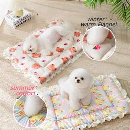Almofada de cobertor espessada para animais de estimação, tapete de dormir para cães, cama de gato, colchão lavável quente - Image 1