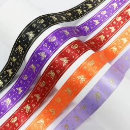 Fita de cetim para embrulhar flores, artesanato bowknot, laser, ouro e prata, impressão de borboletas, único lado, 1 em, 25mm - Image 2