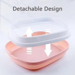 Portátil semi-fechado Cat Litter Box, Sandbox removível, Bedpan gatinho, pequenos animais, Pet Container, acessórios - Image 4