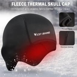 WEST BIKING-Boné de ciclismo térmico à prova de vento para homens e mulheres, forro do capacete, chapéu da motocicleta, MTB Headwear, corrida e esqui, inverno - Image 2