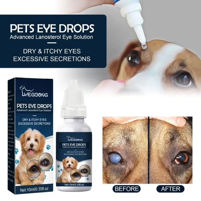 Yegbong-pet colírio: alívio para coceira nos olhos de gatos e cães e redução de lágrimas