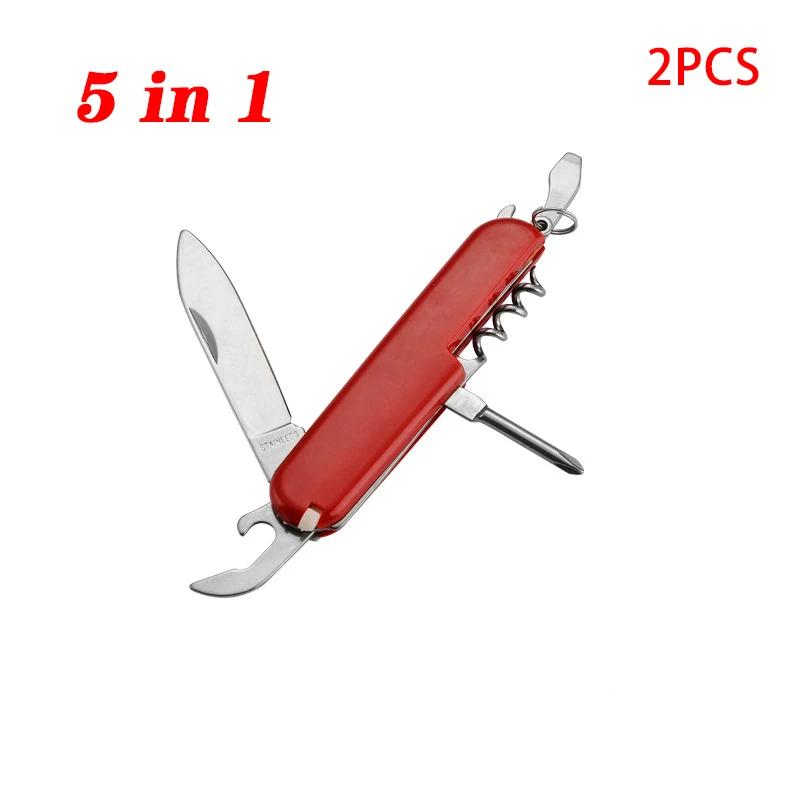 Multifuncional Folding Pocket Knife, facas de aço inoxidável, caça, acampamento ao ar livre, ferramenta de sobrevivência, 5, 7, 9, 11 em 1, 2Pcs - Image 1