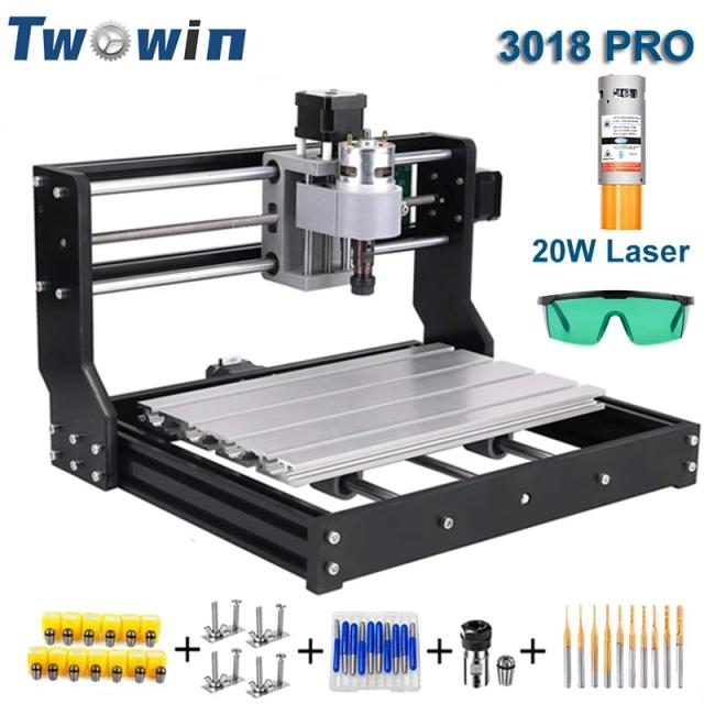 Máquina CNC 3018 PRO: Gravura a Laser, Router e Corte de Madeira, Metal e PCB para Projetos DIY com Controle GRBL