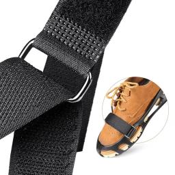 Capa de sapato anti-skid crampon, tachas, correias para escalada, neve, gelo, ajustável, alça de pasta mágica para sapatos, 2 peças - Image 3