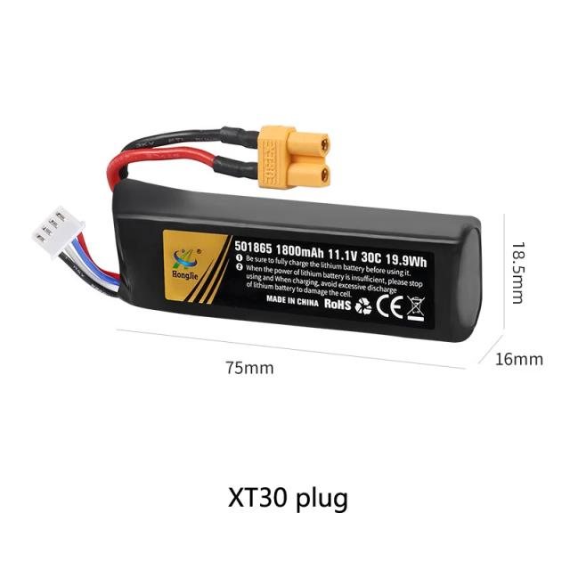 Bateria Recarregável LiPO 11.1V 1800mAh 30C para Pistola de Água e Soft Air Gun