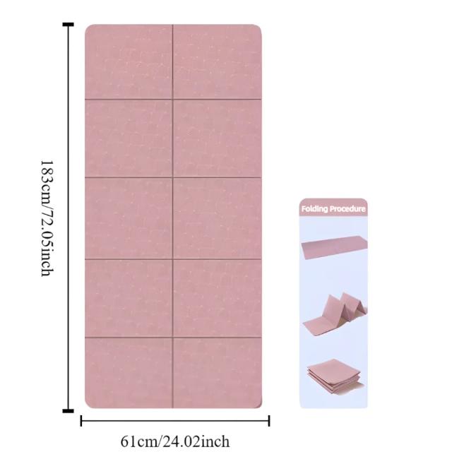 Tapete de Yoga Dobrável TPE Antiderrapante 183x61cm