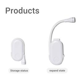 Recarregável Gooseneck Clip On Book Light, Eye Care Luz de Leitura para Livros na Cama, Flexível Lanterna de Bolso Cob - Image 2