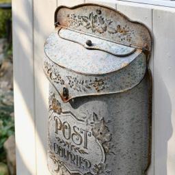 Parede ao ar livre caixa de correio carta estilo retro decoração artesanato metal fixado na parede post farmhouse post - Image 2