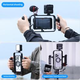 Ulanzi-Magsafe com alça dupla, caixa de alumínio, Filmaker Hold Cage para iPhone 16, 15, 14 Pro Max, estabilizador para gravação de vídeo, MG-001 - Image 4