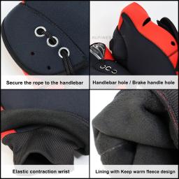 Impermeável e Windproof Motorcycle Handlebar Luvas, regalos Scooter, luvas de mão quente, faixa reflexiva, moto Grip, inverno - Image 6