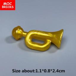 MOC-Blocos de Construção de Instrumentos Musicais para Crianças, Tijolos de Chifre Suona, Música, Cantor, Saxofone, Bass Figure, Brinquedos Educativos para Meninas - Image 4