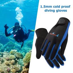 Luvas de mergulho neopreno, 1.5mm, quente, fashion, para surf, caça submarina, snorkeling - Image 1