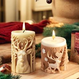 Vela perfumada de natal molde de silicone carta de natal fragrância cilíndrica vela ornamento ferramentas de fabricação de velas - Image 4