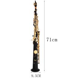 Profissional saxofone soprano Bb, latão banhado a ouro chave B sax plano com boquilha caso, Reed Glove, Wiping Cloth acessórios - Image 2