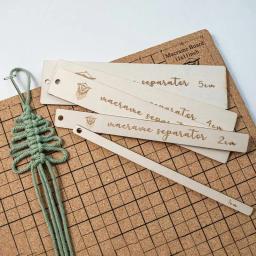 Madeira Macramé Template Organizer Ruler, Guia Spacer, Ferramenta Separator Madeira, Ferramentas e Equipamentos, 5pcs - Image 4