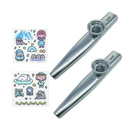 Metal Kazoos Instrumentos Musicais, Flautas De Boca De Diafragma, Bom Companheiro Para Guitarra, 2Pcs - Image 4