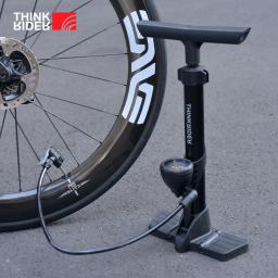 ThinkRider-Bomba de Bicicleta Portátil, Aço inoxidável Bomba da bicicleta, Schrader Presta Válvula Inflator, Mountain Road Bike Acessórios, 160PSI - Image 5