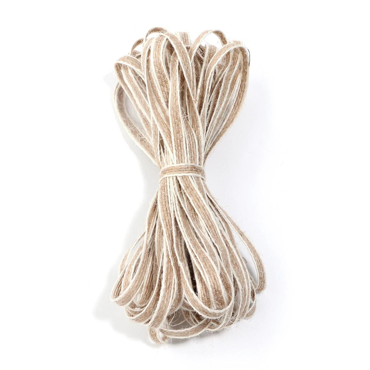 Fita De Tecido De Serapilheira De Linho, Artesanato De Macramé, Webbing De Linho, Decoração De Casamento, Caixa De Presentes, Bouquet Bow, Embalagem De Coisas, 5 m, 10m - Image 1