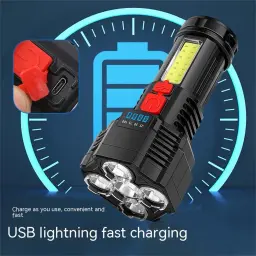 5-heads portáteis ao ar livre lanterna led 5 modos 4800mah bateria de lítio usb recarregável super brilhante tocha - Image 4