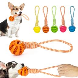 Pet Treat Balls with Rope for Small and Large Dogs, Brinquedo de borracha interativo para cães, Pet Shop, Brinquedos de mastigação resistentes à mordida - Image 1